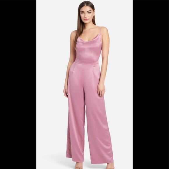 bebe Pants - 133. Bebe COWL NECK WIDE LEG JUMPSUIT